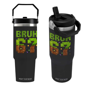 Funny Six Seven Flip Straw Tumbler 67 Meme 6 7 Boy Game Pixel Number TS10 One Size: 30 oz Black Print Your Wear