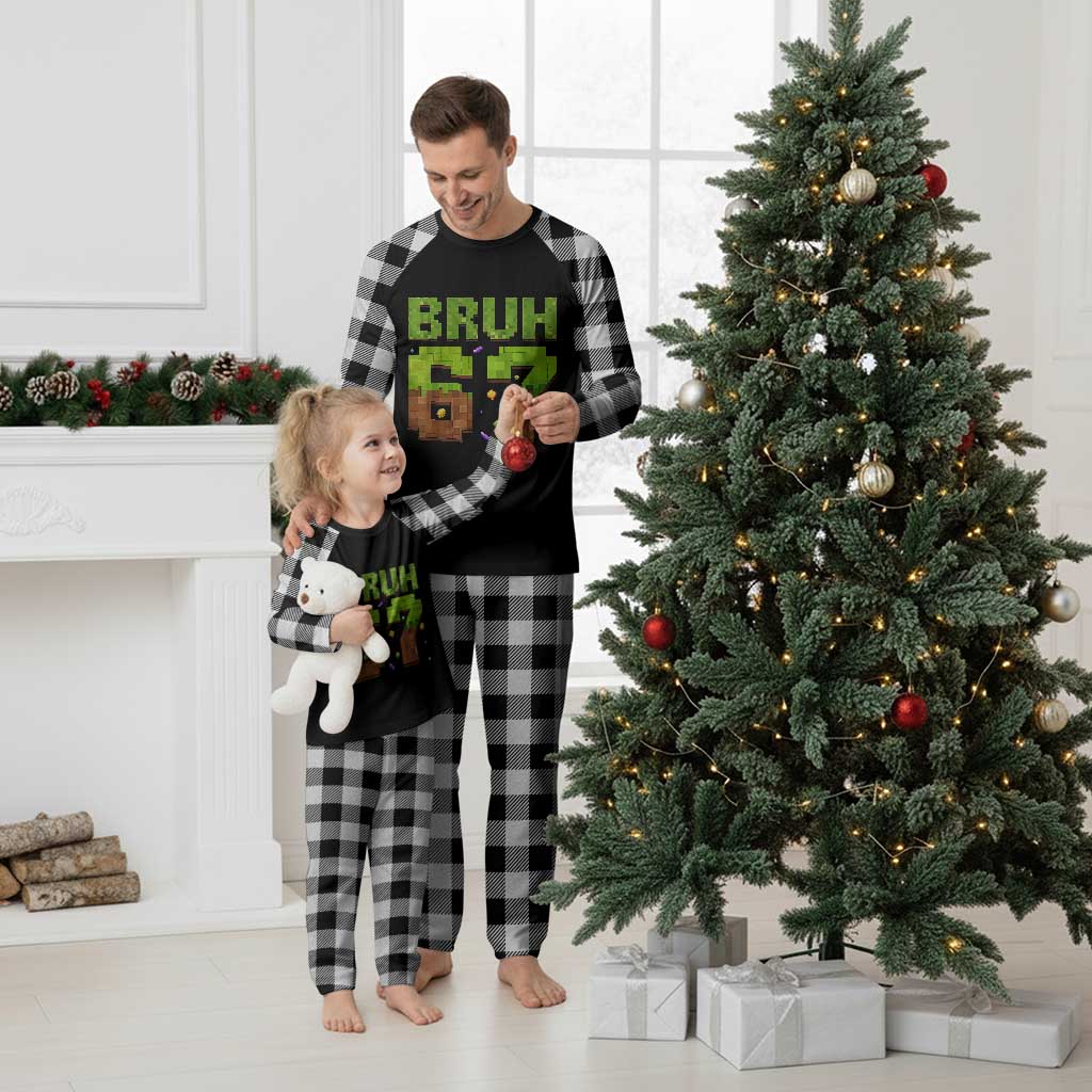 Funny Six Seven Plaid Pajama Set 67 Meme 6 7 Boy Game Pixel Number TS10 White Plaid Print Your Wear