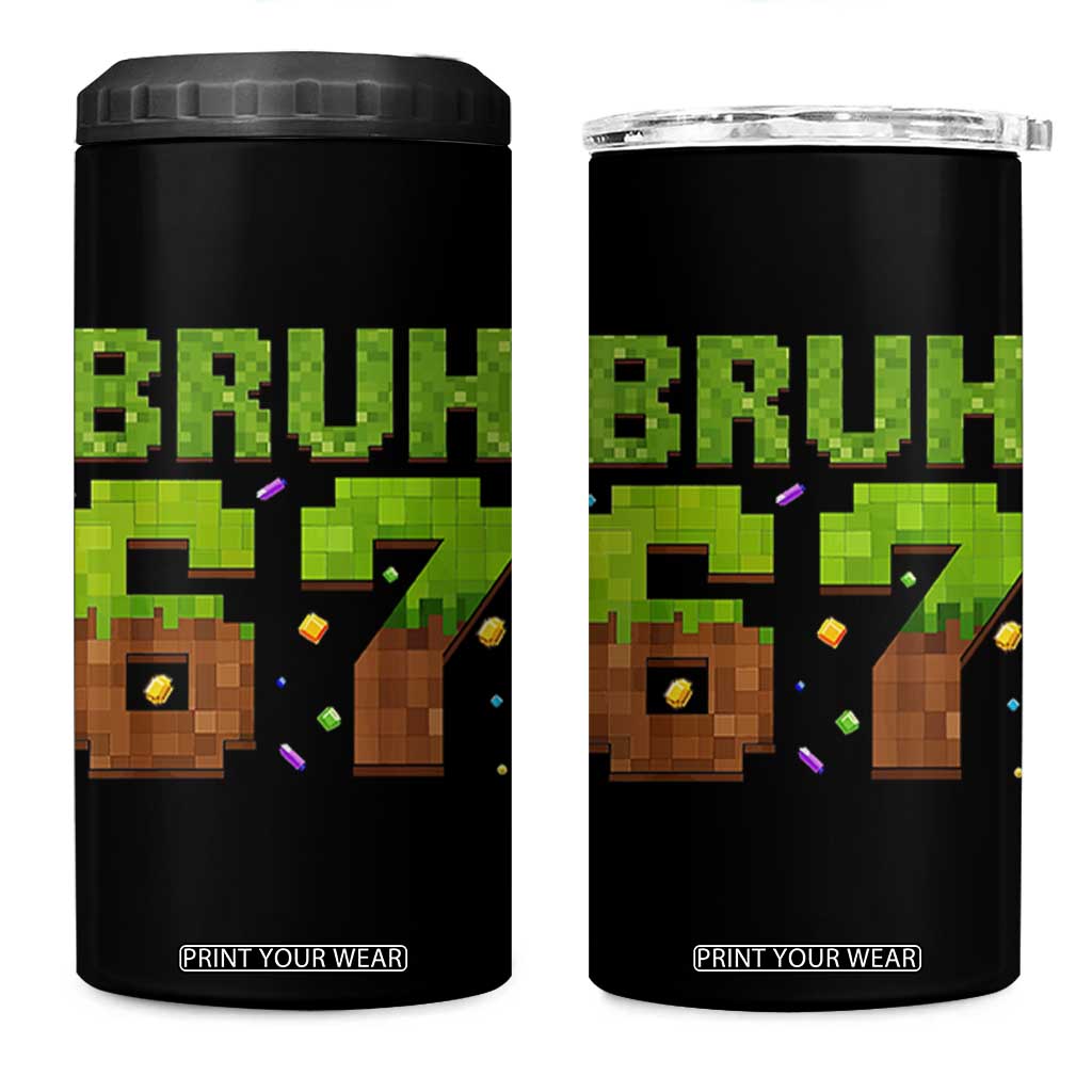 Funny Six Seven 4 in 1 Can Cooler Tumbler 67 Meme 6 7 Boy Game Pixel Number TS10 One Size: 16 oz Black Print Your Wear