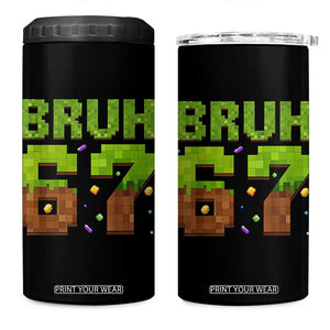 Funny Six Seven 4 in 1 Can Cooler Tumbler 67 Meme 6 7 Boy Game Pixel Number TS10 One Size: 16 oz Black Print Your Wear