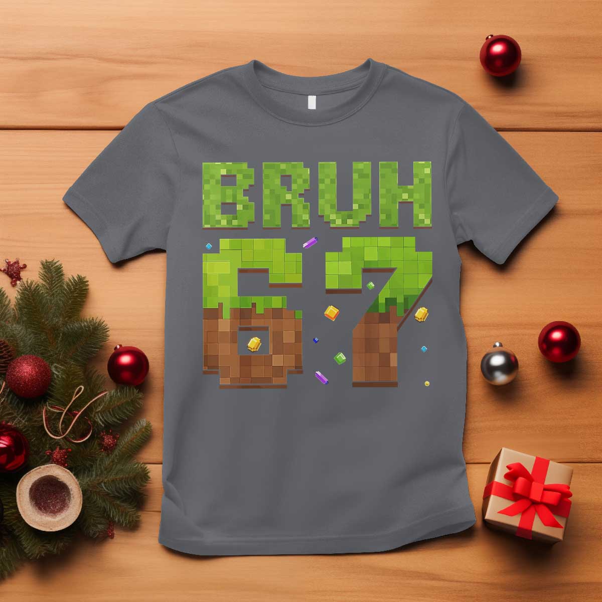 Funny Six Seven T Shirt 67 Meme 6 7 Boy Game Pixel Number TS10 Charcoal Print Your Wear