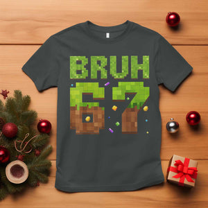 Funny Six Seven T Shirt 67 Meme 6 7 Boy Game Pixel Number TS10 Dark Heather Print Your Wear