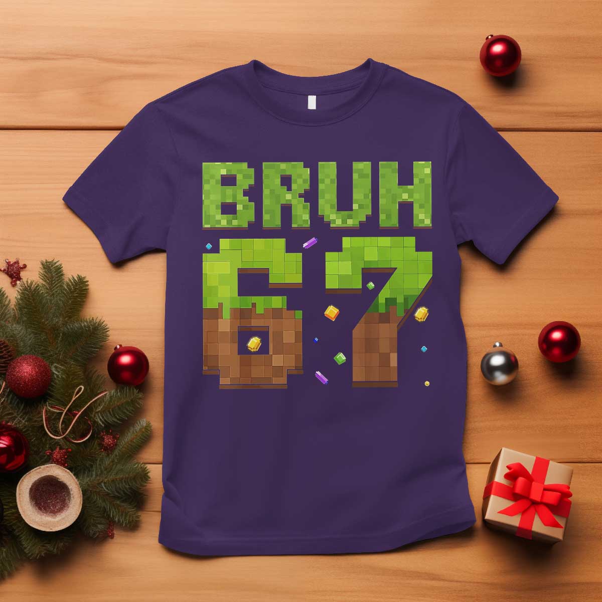 Funny Six Seven T Shirt 67 Meme 6 7 Boy Game Pixel Number TS10 Purple Print Your Wear