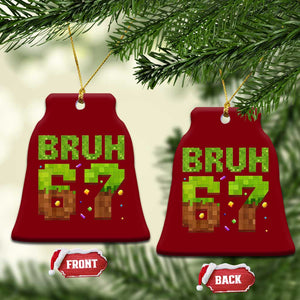 Funny Six Seven Ceramic Ornament 67 Meme 6 7 Boy Game Pixel Number TS10 Print Your Wear