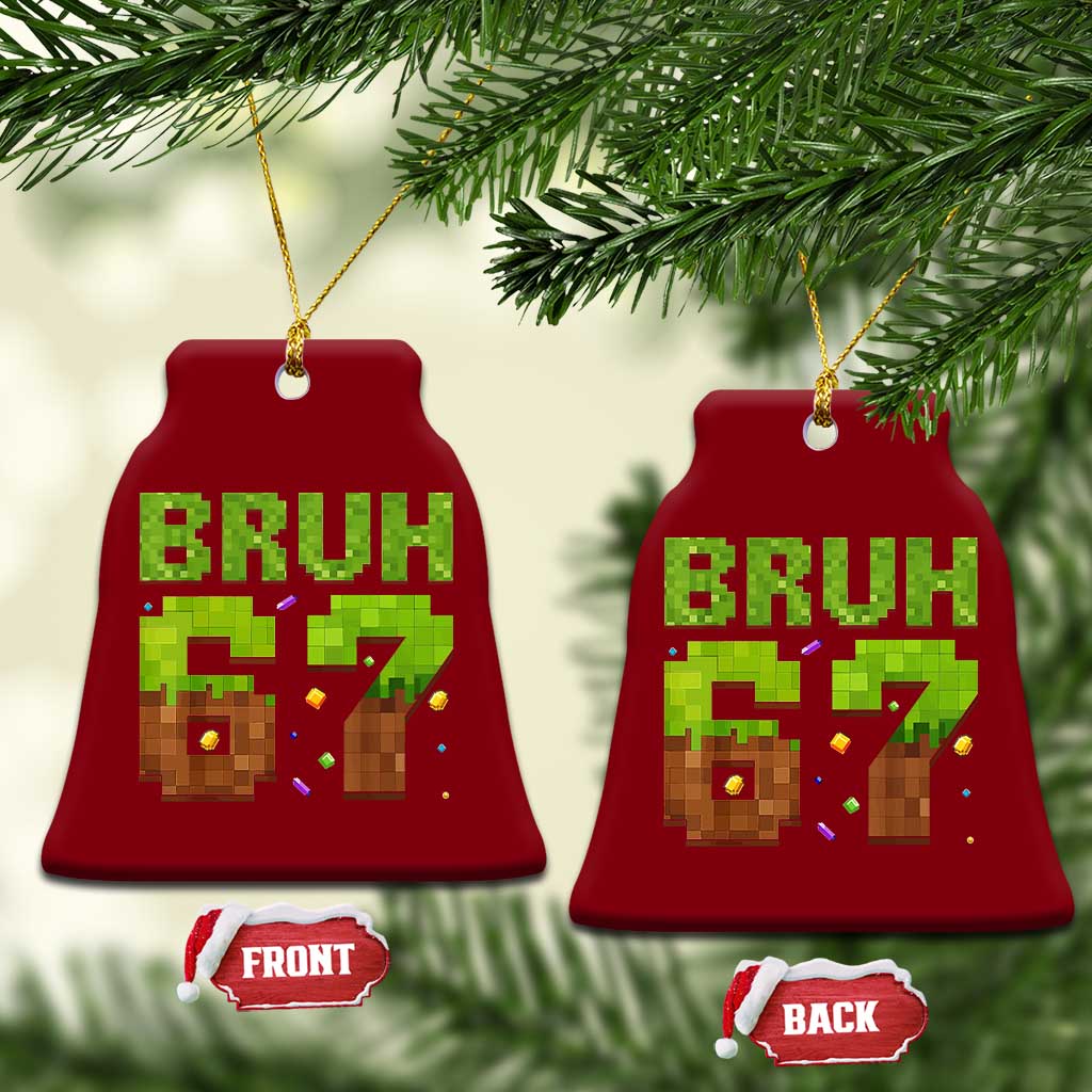 Funny Six Seven Ceramic Ornament 67 Meme 6 7 Boy Game Pixel Number TS10 Print Your Wear