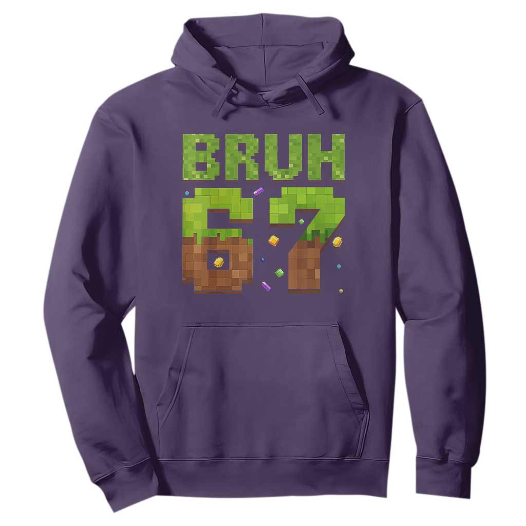 Funny Six Seven Hoodie 67 Meme 6 7 Boy Game Pixel Number TS10 Purple Print Your Wear