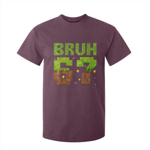 Funny Six Seven T Shirt For Kid 67 Meme 6 7 Boy Game Pixel Number TS10 Maroon Print Your Wear
