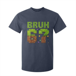 Funny Six Seven T Shirt For Kid 67 Meme 6 7 Boy Game Pixel Number TS10 Navy Print Your Wear