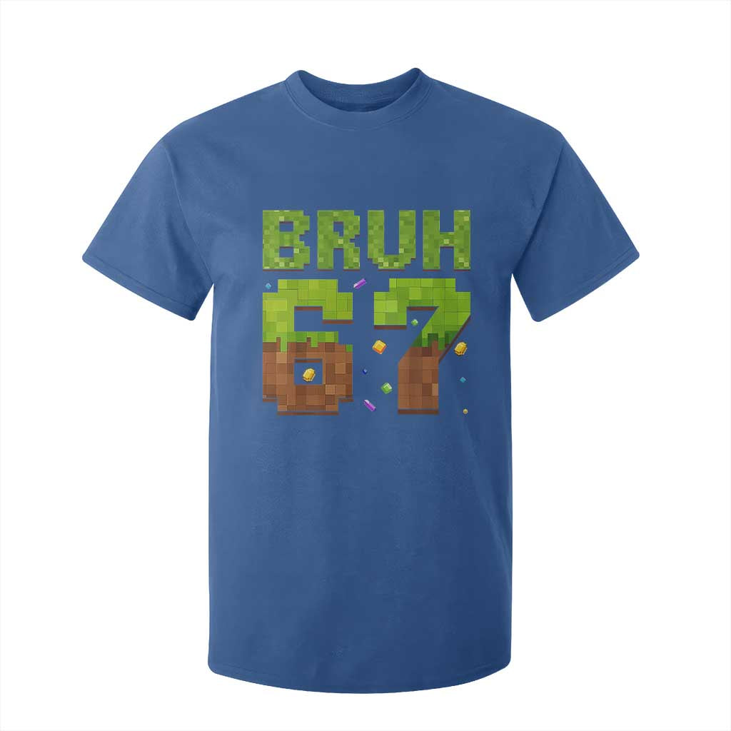 Funny Six Seven T Shirt For Kid 67 Meme 6 7 Boy Game Pixel Number TS10 Royal Blue Print Your Wear