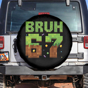 Funny Six Seven Spare Tire Cover 67 Meme 6 7 Boy Game Pixel Number TS10 No hole Black Print Your Wear