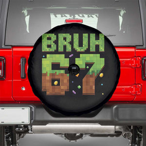 Funny Six Seven Spare Tire Cover 67 Meme 6 7 Boy Game Pixel Number TS10 Black Print Your Wear