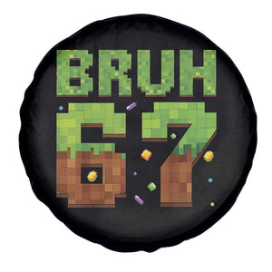 Funny Six Seven Spare Tire Cover 67 Meme 6 7 Boy Game Pixel Number TS10 Print Your Wear
