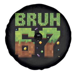 Funny Six Seven Spare Tire Cover 67 Meme 6 7 Boy Game Pixel Number TS10 Print Your Wear