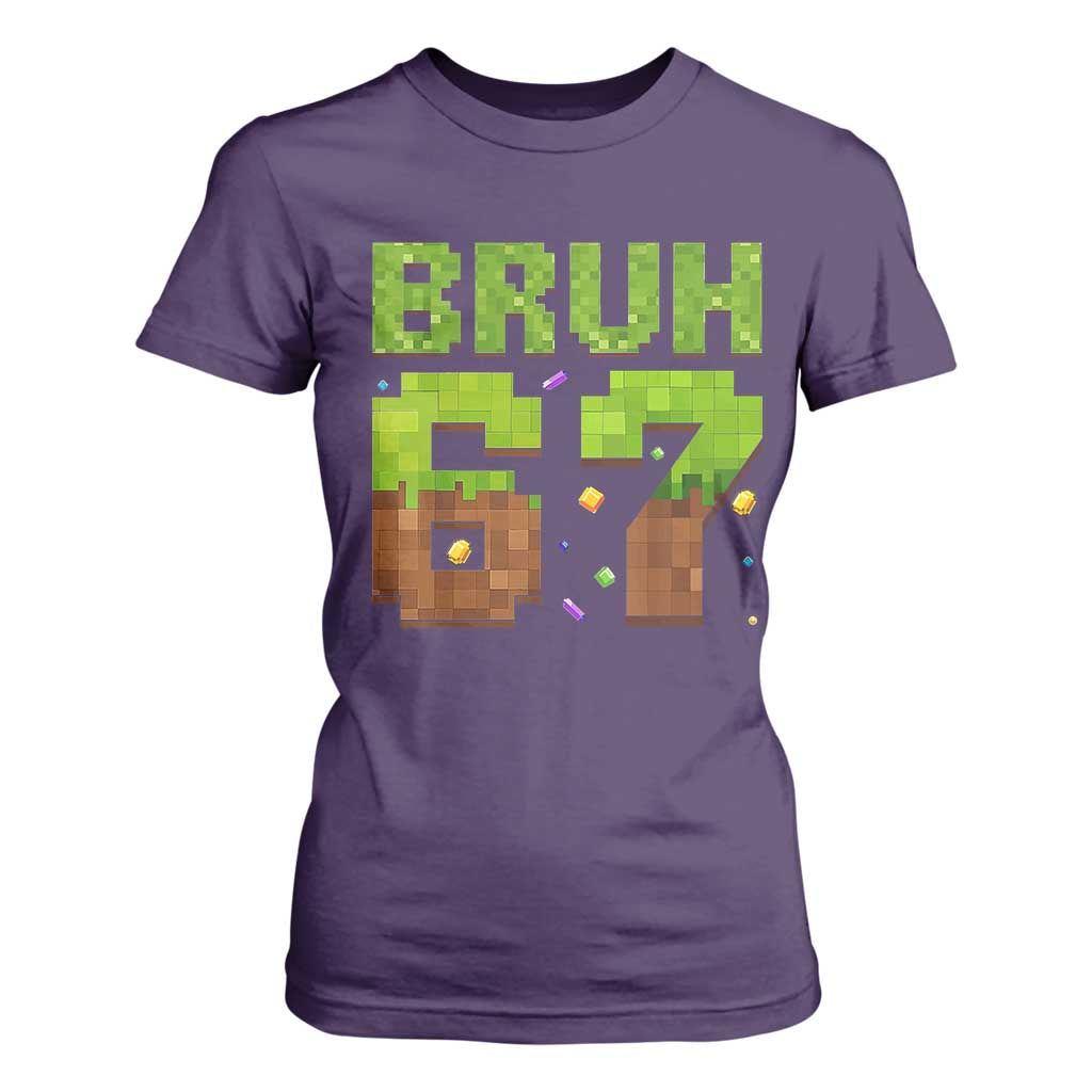 Funny Six Seven T Shirt For Women 67 Meme 6 7 Boy Game Pixel Number TS10 Purple Print Your Wear
