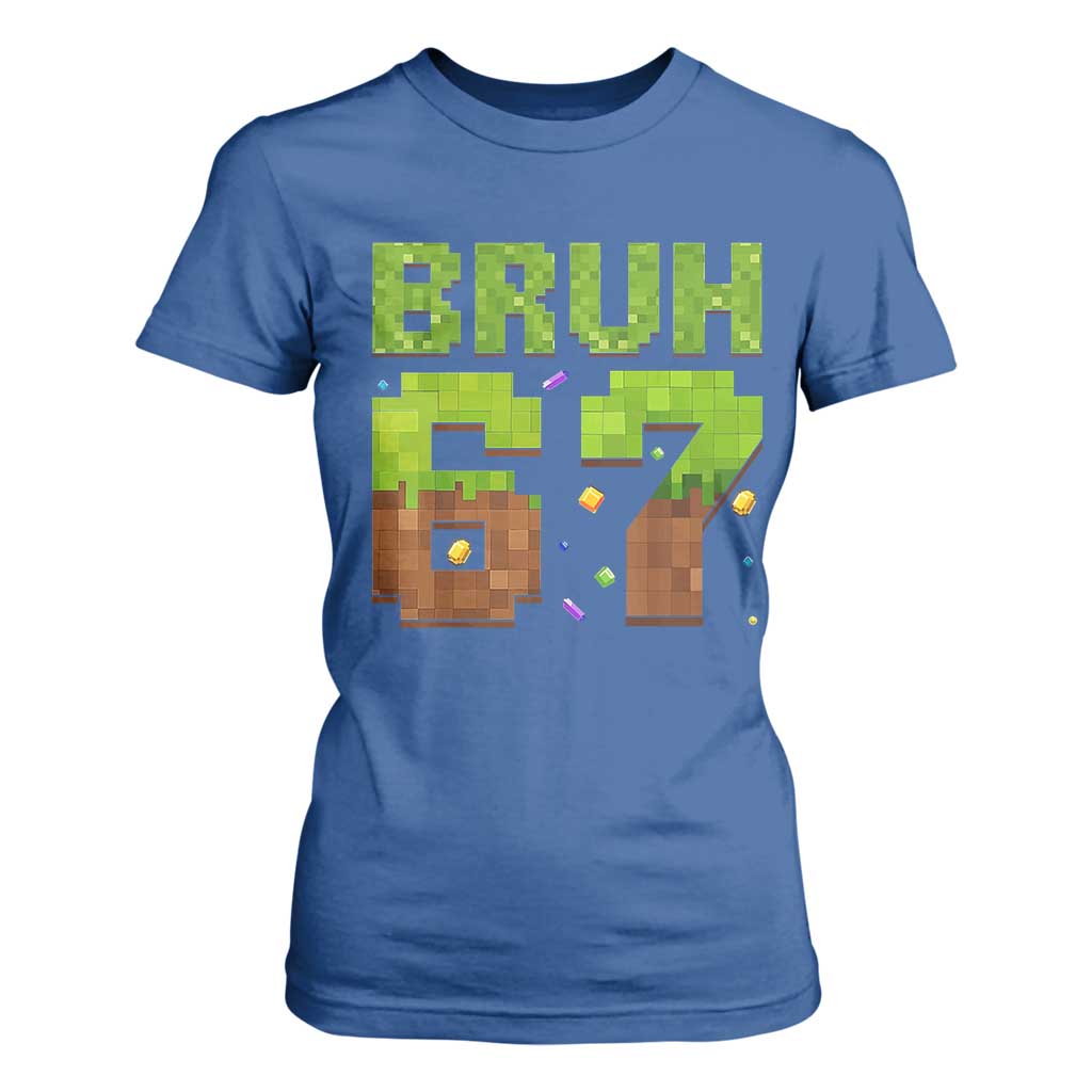 Funny Six Seven T Shirt For Women 67 Meme 6 7 Boy Game Pixel Number TS10 Royal Blue Print Your Wear