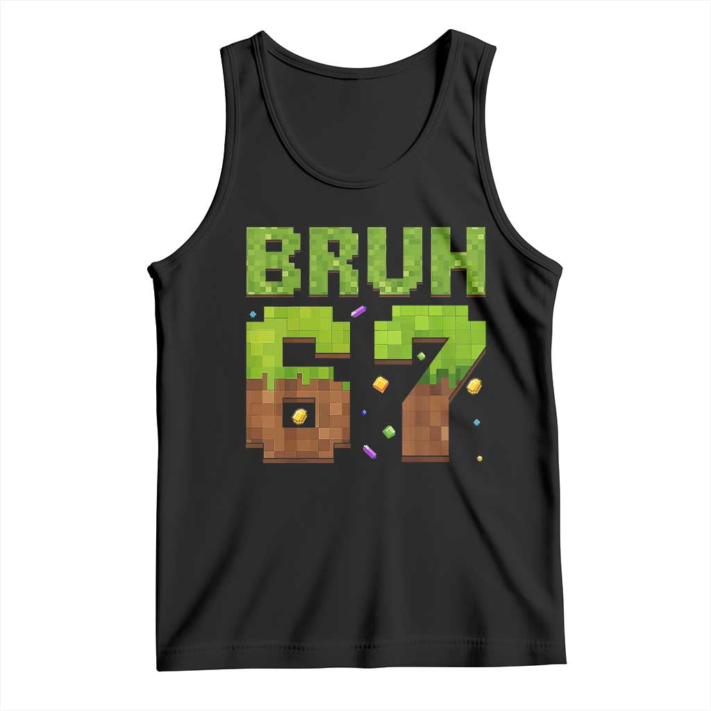 Funny Six Seven Tank Top 67 Meme 6 7 Boy Game Pixel Number TS10 Black Print Your Wear
