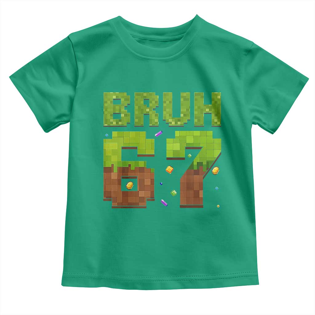 Funny Six Seven Toddler T Shirt 67 Meme 6 7 Boy Game Pixel Number TS10 Irish Green Print Your Wear