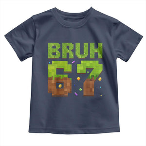 Funny Six Seven Toddler T Shirt 67 Meme 6 7 Boy Game Pixel Number TS10 Navy Print Your Wear
