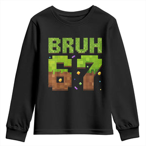 Funny Six Seven Youth Sweatshirt 67 Meme 6 7 Boy Game Pixel Number TS10 Black Print Your Wear