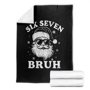 67 Christmas Six Seven Bruh Throw Blanket Funny Santa 6 7 Meme TS10 Black Print Your Wear