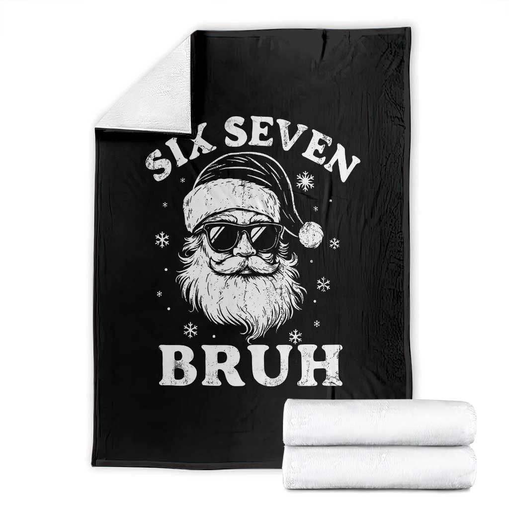 67 Christmas Six Seven Bruh Throw Blanket Funny Santa 6 7 Meme TS10 Black Print Your Wear