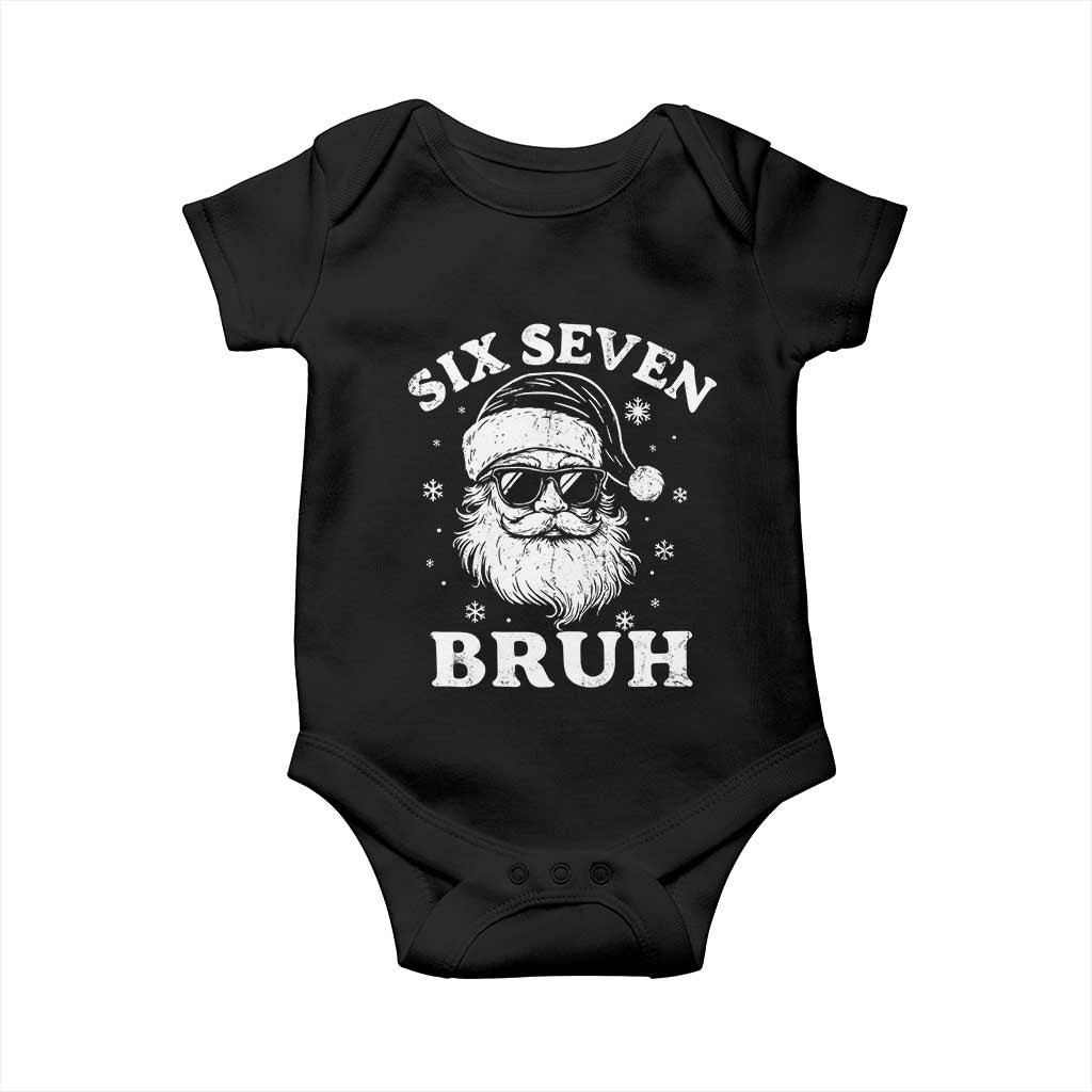 67 Christmas Six Seven Bruh Baby Onesie Funny Santa 6 7 Meme TS10 Black Print Your Wear