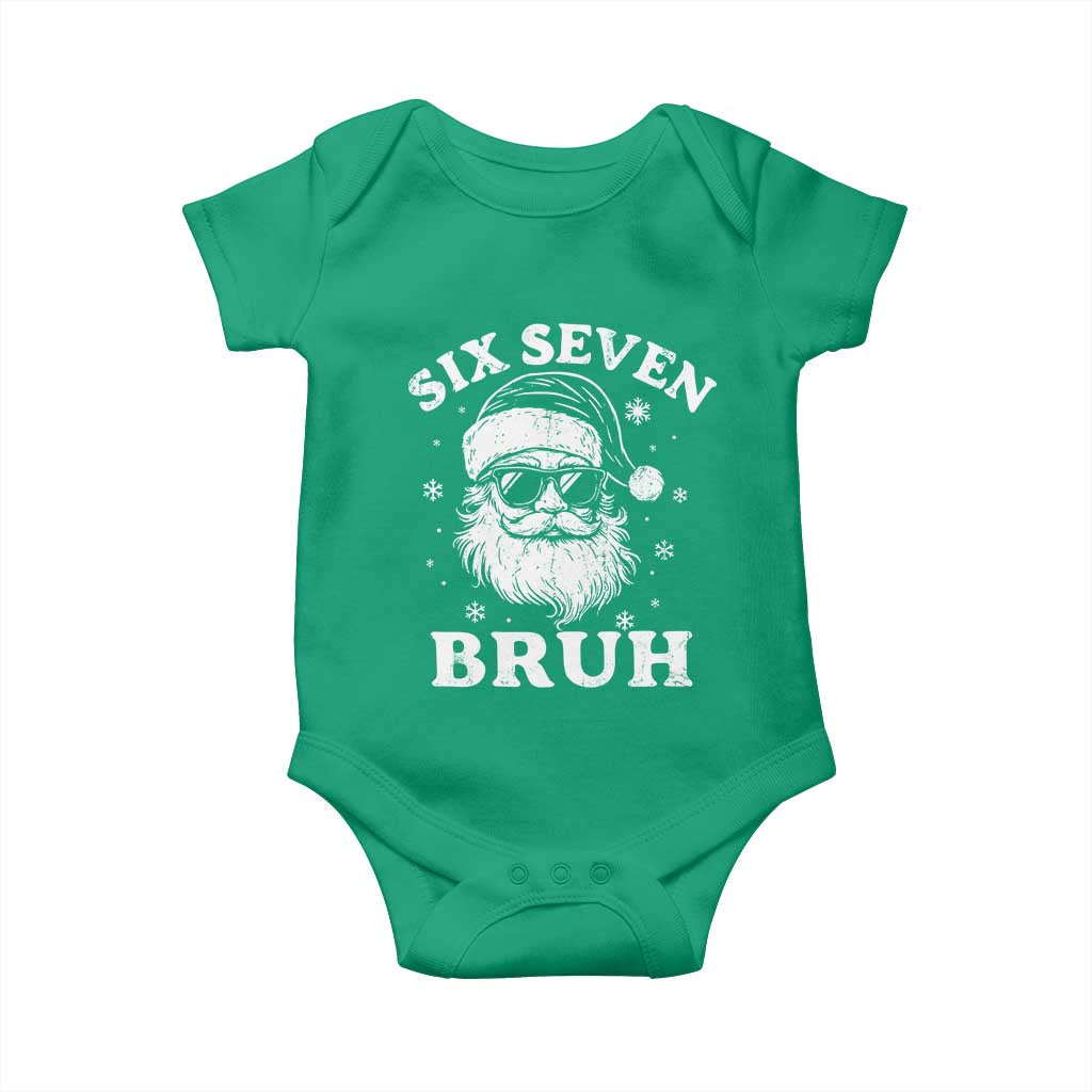 67 Christmas Six Seven Bruh Baby Onesie Funny Santa 6 7 Meme TS10 Irish Green Print Your Wear