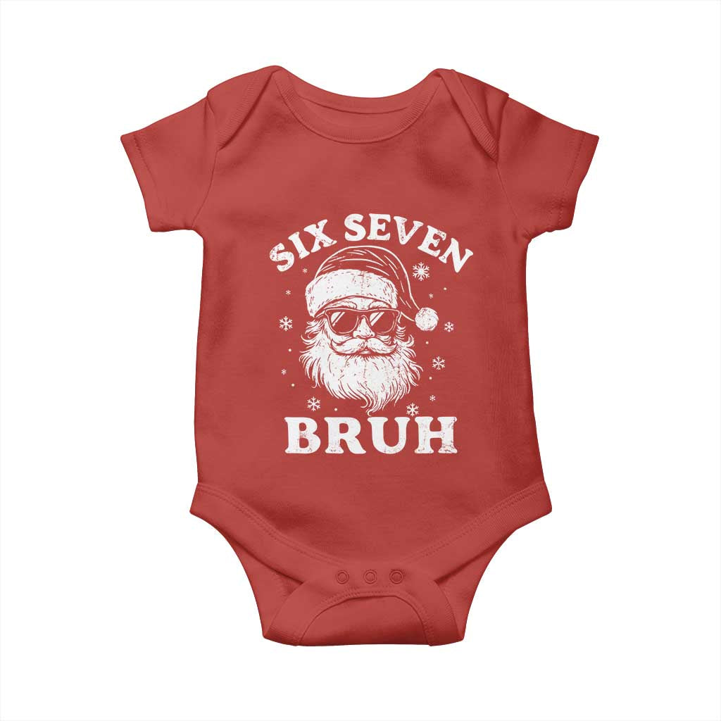 67 Christmas Six Seven Bruh Baby Onesie Funny Santa 6 7 Meme TS10 Red Print Your Wear