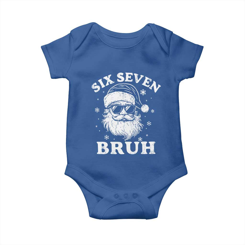 67 Christmas Six Seven Bruh Baby Onesie Funny Santa 6 7 Meme TS10 Royal Blue Print Your Wear