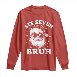67 Christmas Six Seven Bruh Long Sleeve Shirt Funny Santa 6 7 Meme TS10 Red Print Your Wear