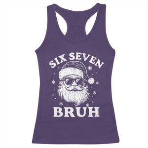 67 Christmas Six Seven Bruh Racerback Tank Top Funny Santa 6 7 Meme TS10 Purple Print Your Wear