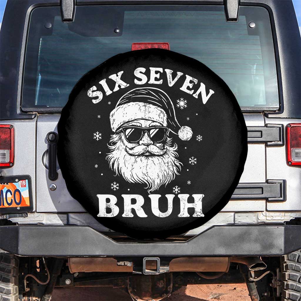 67 Christmas Six Seven Bruh Spare Tire Cover Funny Santa 6 7 Meme TS10 No hole Black Print Your Wear
