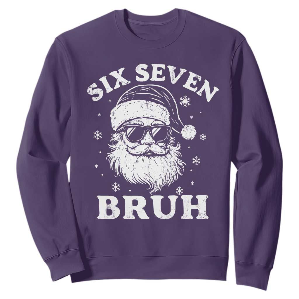 67 Christmas Six Seven Bruh Sweatshirt Funny Santa 6 7 Meme TS10 Purple Print Your Wear