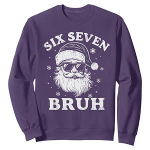 67 Christmas Six Seven Bruh Sweatshirt Funny Santa 6 7 Meme TS10 Purple Print Your Wear