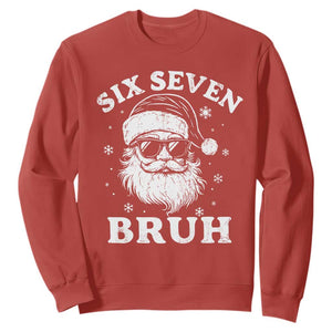 67 Christmas Six Seven Bruh Sweatshirt Funny Santa 6 7 Meme TS10 Red Print Your Wear