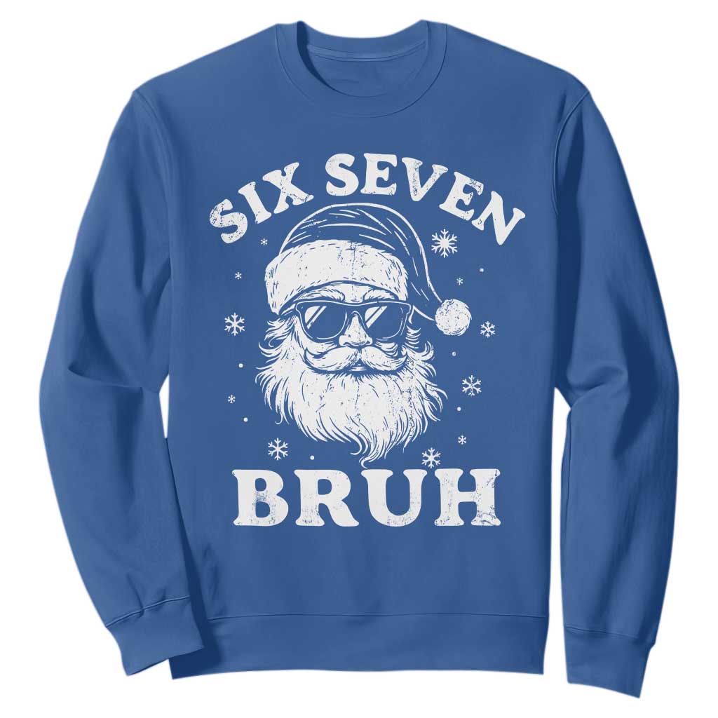 67 Christmas Six Seven Bruh Sweatshirt Funny Santa 6 7 Meme TS10 Royal Blue Print Your Wear