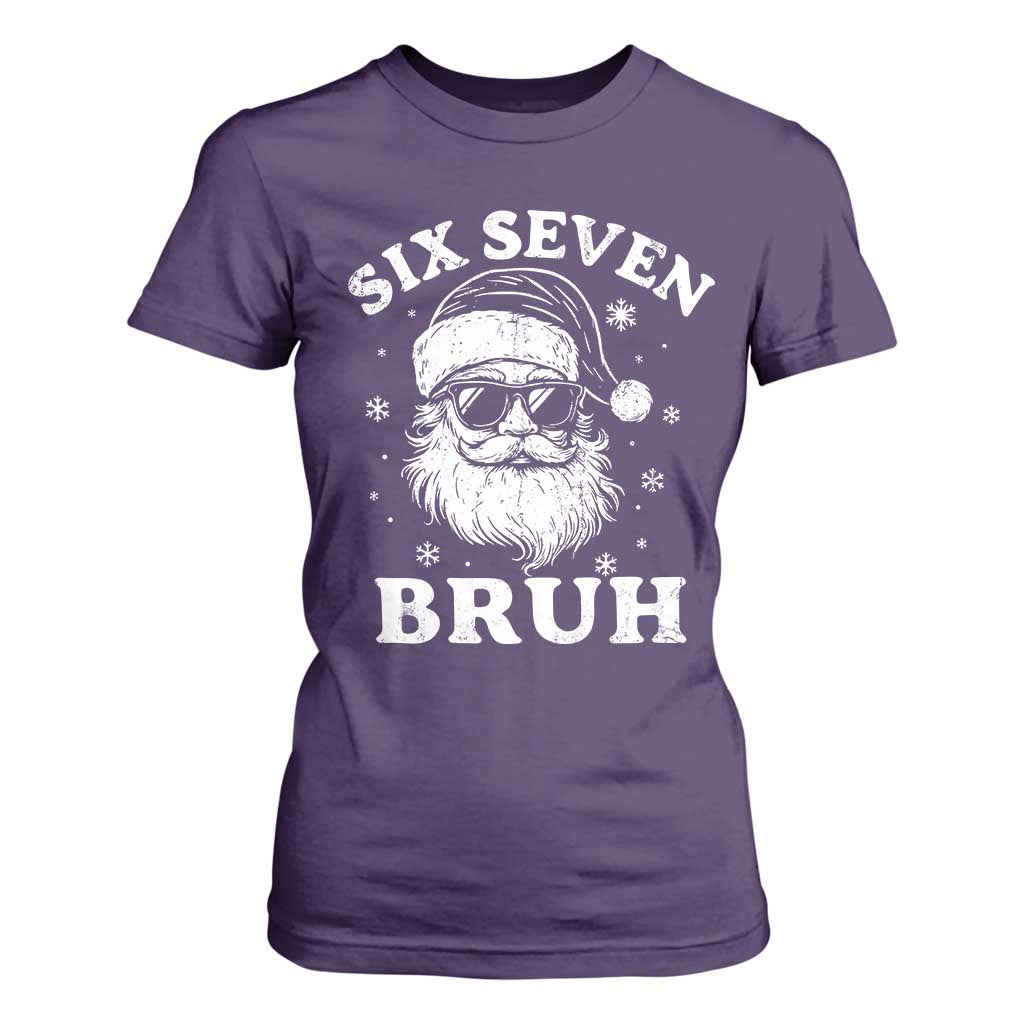 67 Christmas Six Seven Bruh T Shirt For Women Funny Santa 6 7 Meme TS10 Purple Print Your Wear