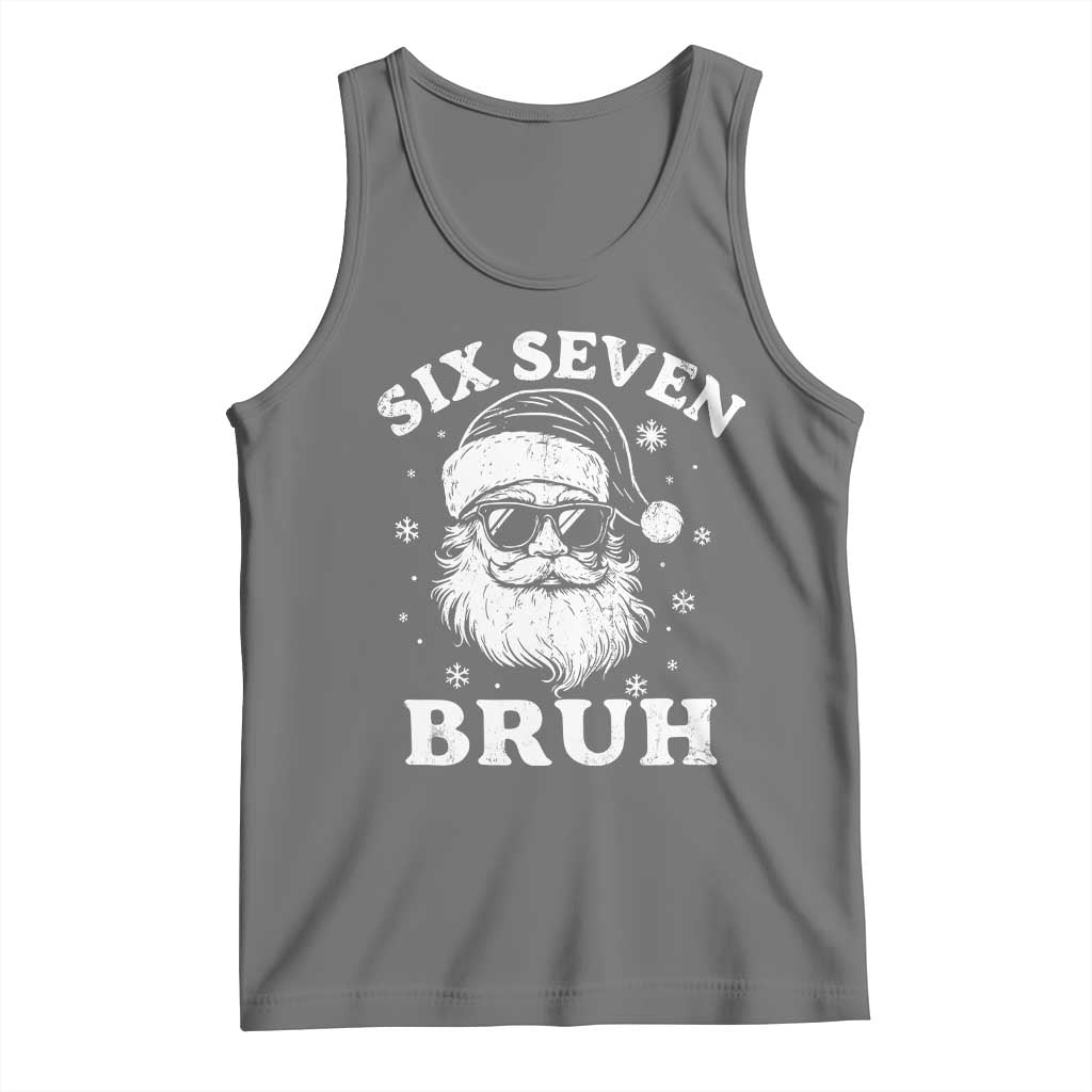 67 Christmas Six Seven Bruh Tank Top Funny Santa 6 7 Meme TS10 Black Heather Print Your Wear