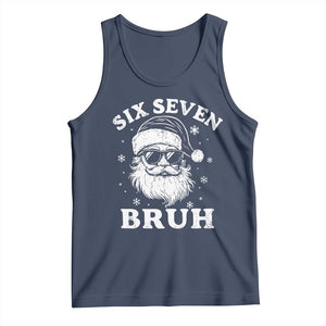 67 Christmas Six Seven Bruh Tank Top Funny Santa 6 7 Meme TS10 Navy Print Your Wear