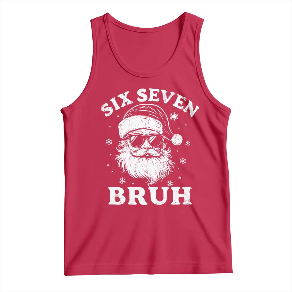 67 Christmas Six Seven Bruh Tank Top Funny Santa 6 7 Meme TS10 Red Print Your Wear