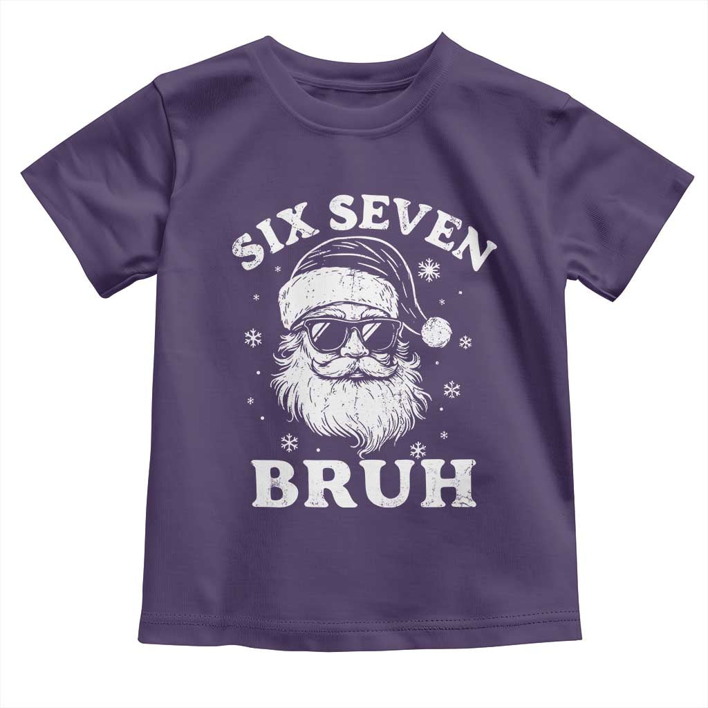 67 Christmas Six Seven Bruh Toddler T Shirt Funny Santa 6 7 Meme TS10 Purple Print Your Wear