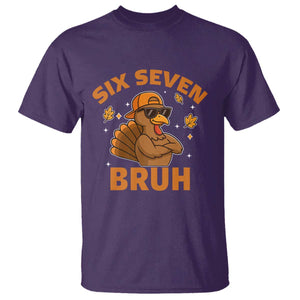 67 Funny Thanksgiving T Shirt Six Seven Bruh 6 7 Turkey Meme TS10 Purple Print Your Wear