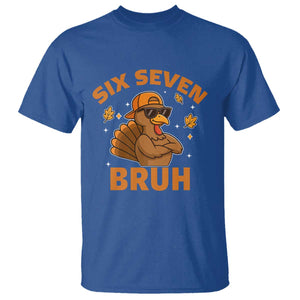 67 Funny Thanksgiving T Shirt Six Seven Bruh 6 7 Turkey Meme TS10 Royal Blue Print Your Wear