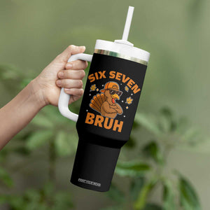 67 Funny Thanksgiving Tumbler With Handle Six Seven Bruh 6 7 Turkey Meme TS10 Print Your Wear