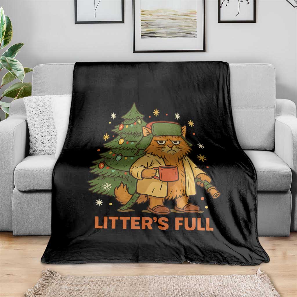 Litters Full Throw Blanket Funny Christmas Vacation Cat TS10 Print Your Wear