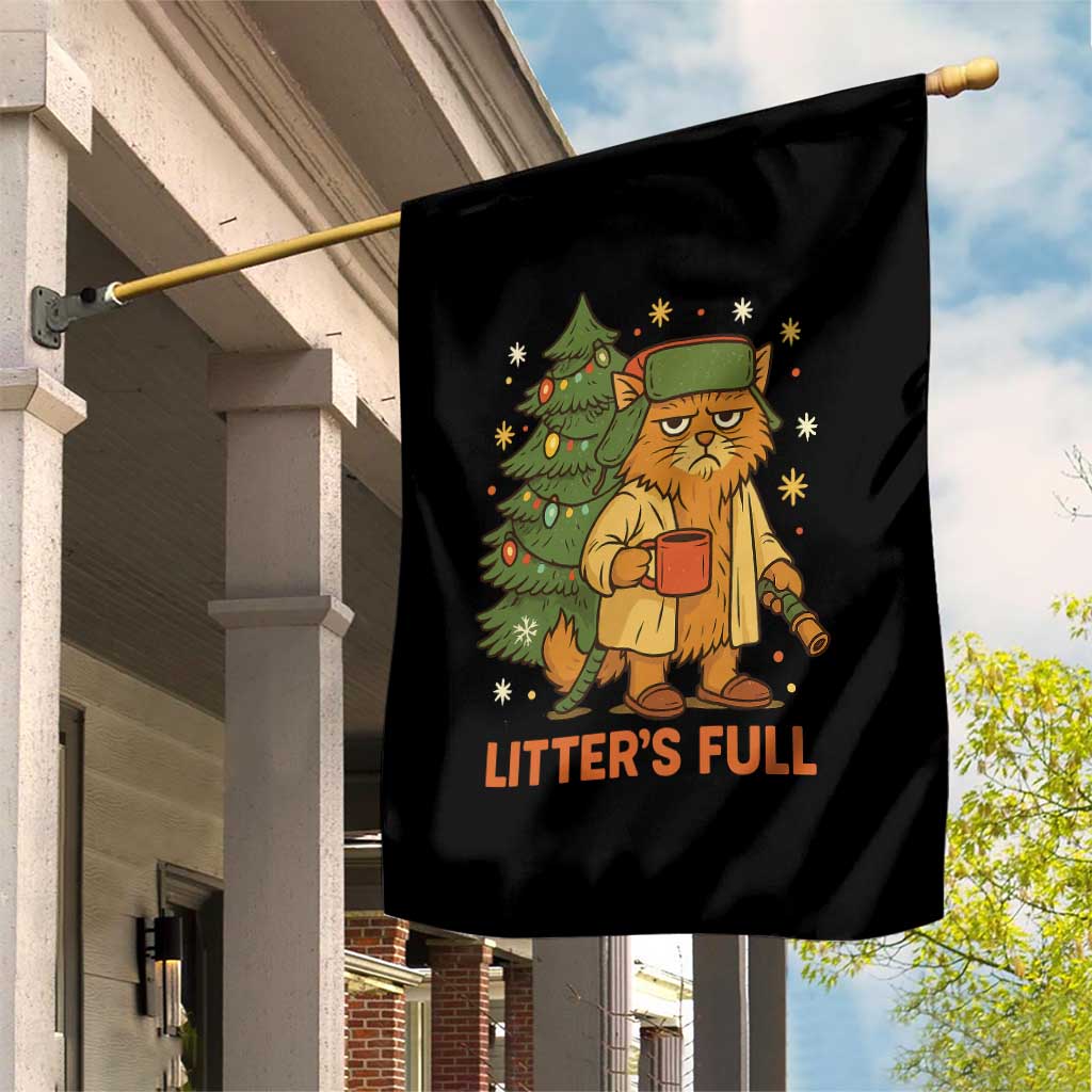 Litters Full Garden Flag Funny Christmas Vacation Cat TS10 Print Your Wear