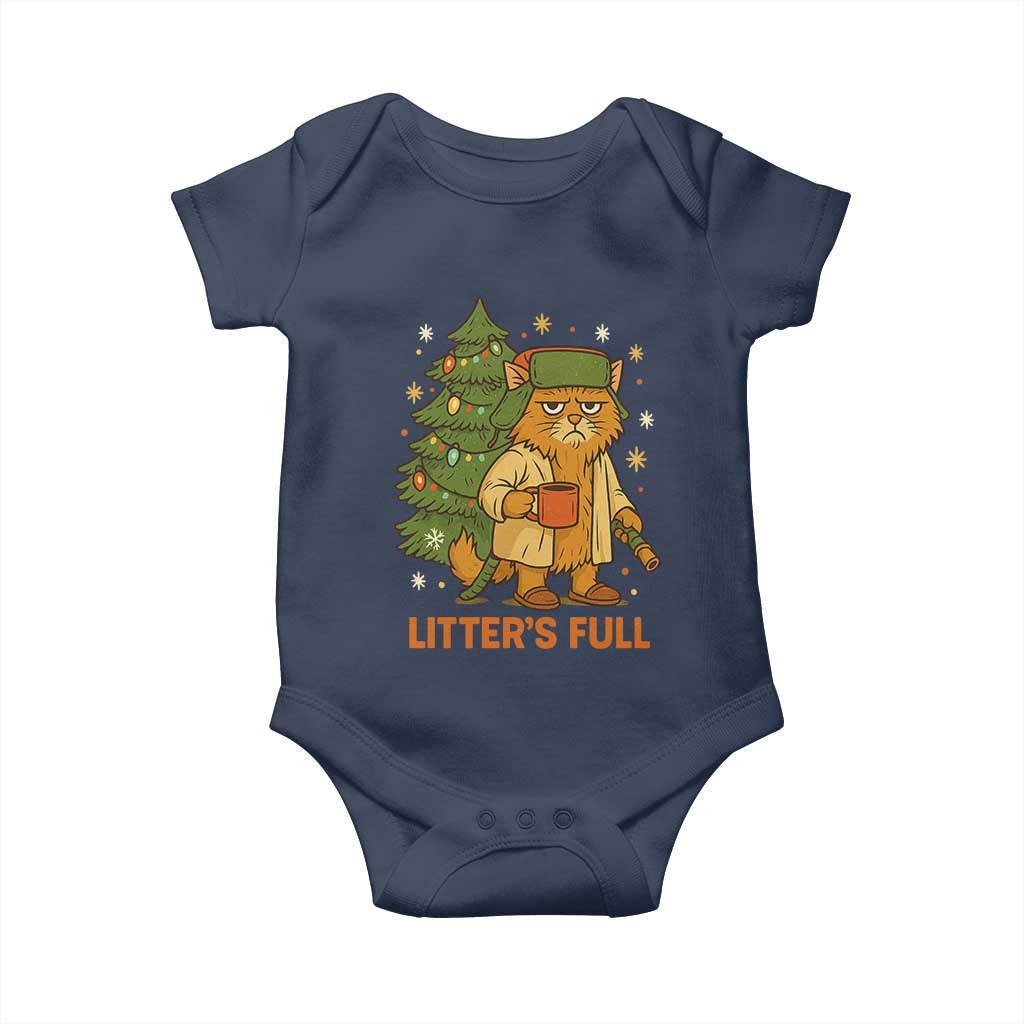 Litters Full Baby Onesie Funny Christmas Vacation Cat TS10 Navy Print Your Wear
