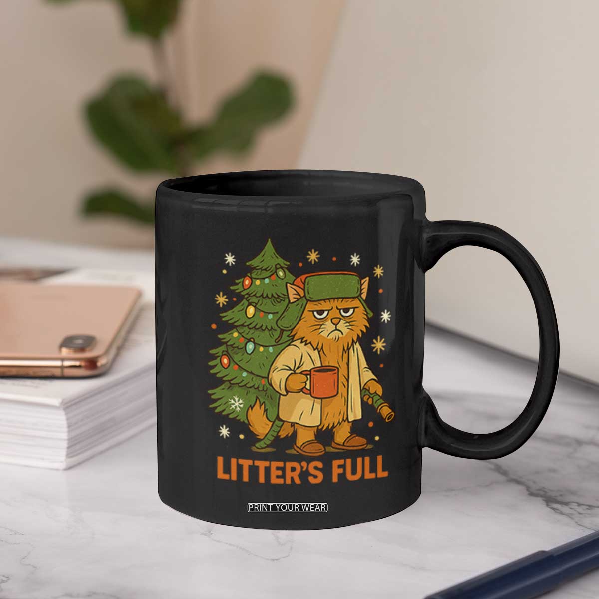 Litters Full Coffee Mug Funny Christmas Vacation Cat TS10 Print Your Wear