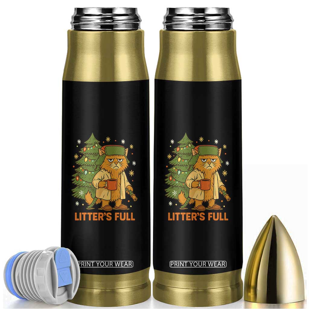 Litters Full Bullet Tumbler Funny Christmas Vacation Cat TS10 Black Print Your Wear