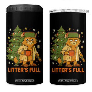 Litters Full 4 in 1 Can Cooler Tumbler Funny Christmas Vacation Cat TS10 One Size: 16 oz Black Print Your Wear